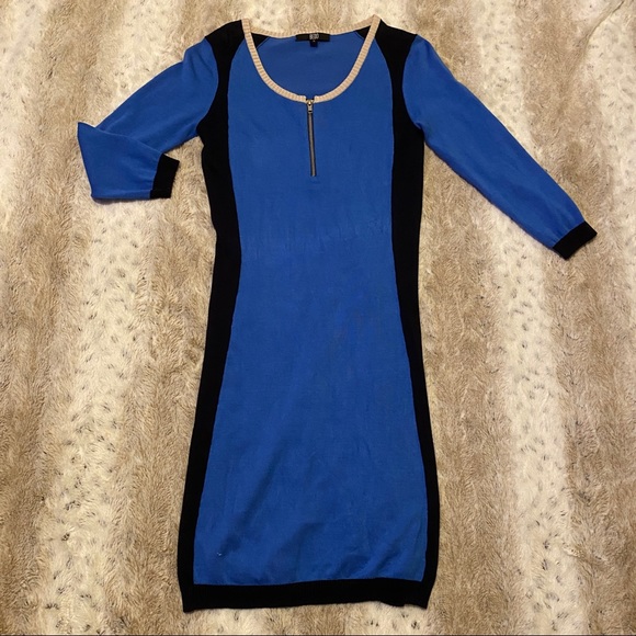 BEDO Small Sweater Dress Black/Blue With Zipper - Picture 3 of 5